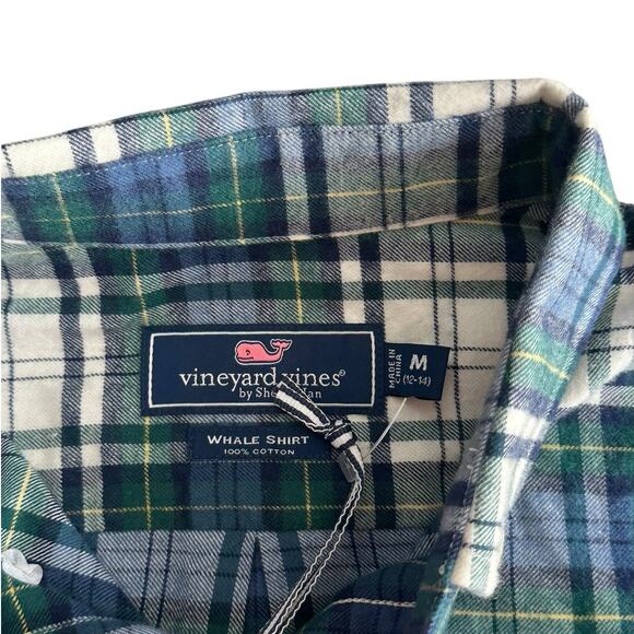 VINEYARD VINES Boys Flannel Whale Button Down Medium NWT - Picture 3 of 6